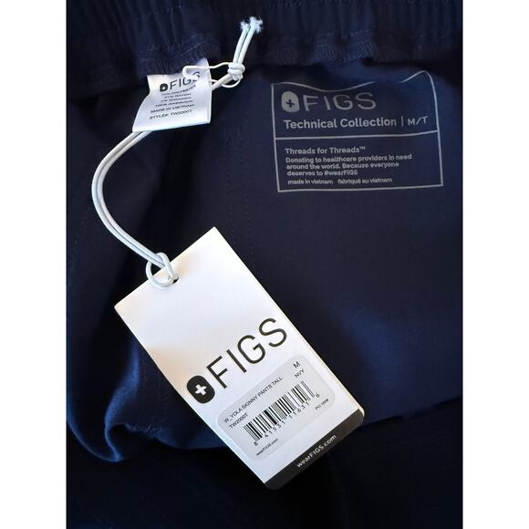 FIGS Yola Skinny Scrub Pants Navy Size M Tall‎ NWT Technical Collection - Picture 3 of 5